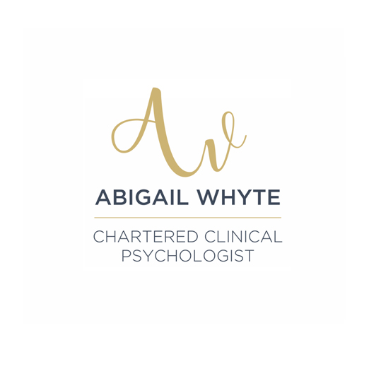 Abigail Whyte Chartered Clinical Psychologist Dublin Logo Design. This logo is made up of Abigail Whyte's initials and they show the movement of a person on the BodySoul and Somatic Experience journey.